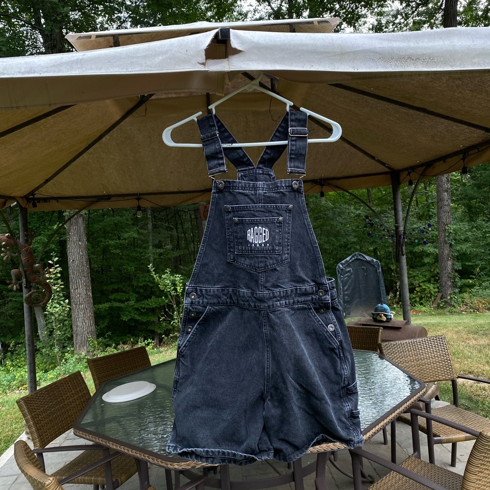 The Ragged Priest Black Motor Overall Shorts